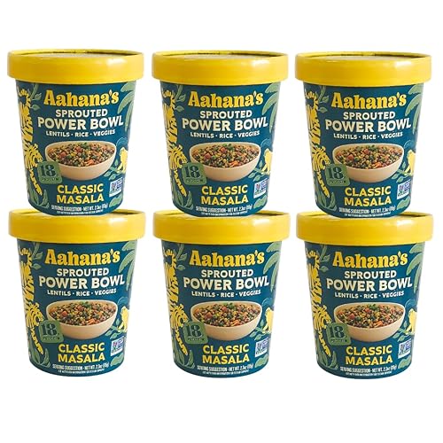 Aahana's Bombay Masala - Cuenco de arroz y lentejas Kitchari, comidas veganas, sin gluten, Kosher, a base de plantas, comidas listas para comer,