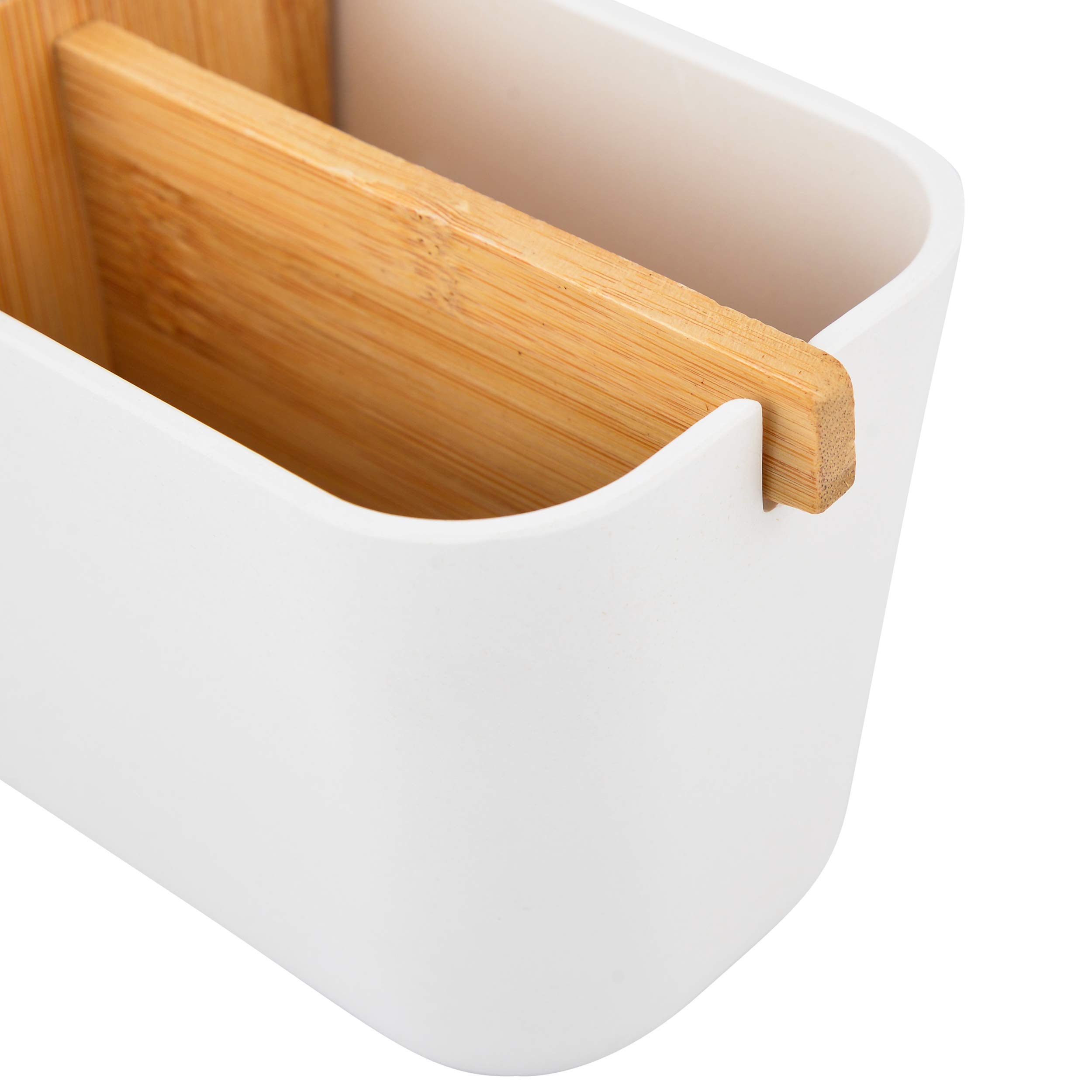 Umweltfreundlicher Organizer – Betonen Sie Ihr Zuhause mit nachhaltiger und natürlicher Dekoration; perfekt für Make-up, Pinsel und Badezimmer-Accessoires; komplett aus Bambus und Maisfaser.
