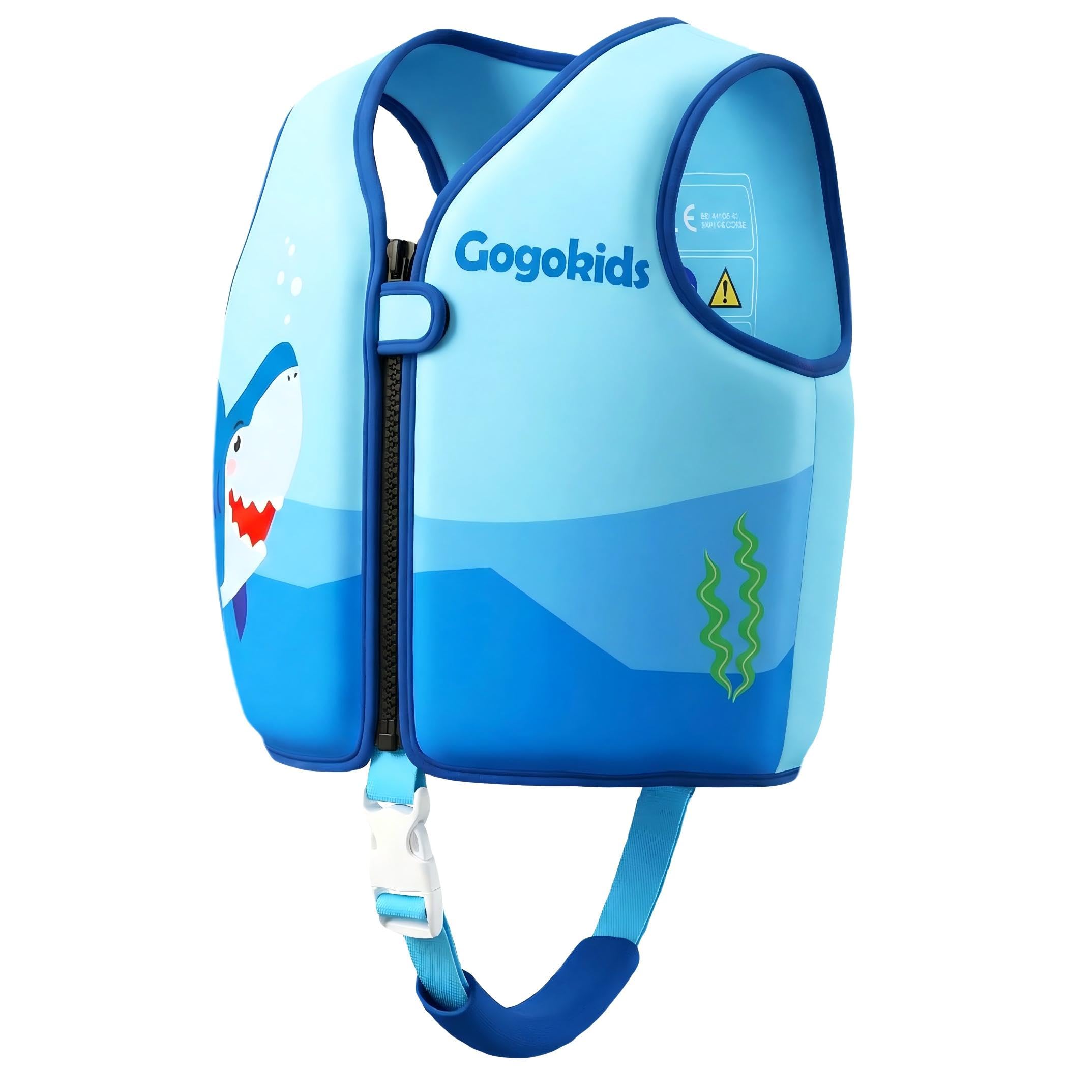 Gogokids Veste de Flottaison pour Enfants 15-30 kg, Vêtement de Natation Flottant pour Apprendre à Nager pour Tout-petits, Veste en Néoprène à Flottabilité pour la Natation, Piscines et Plage, 1-8 Ans