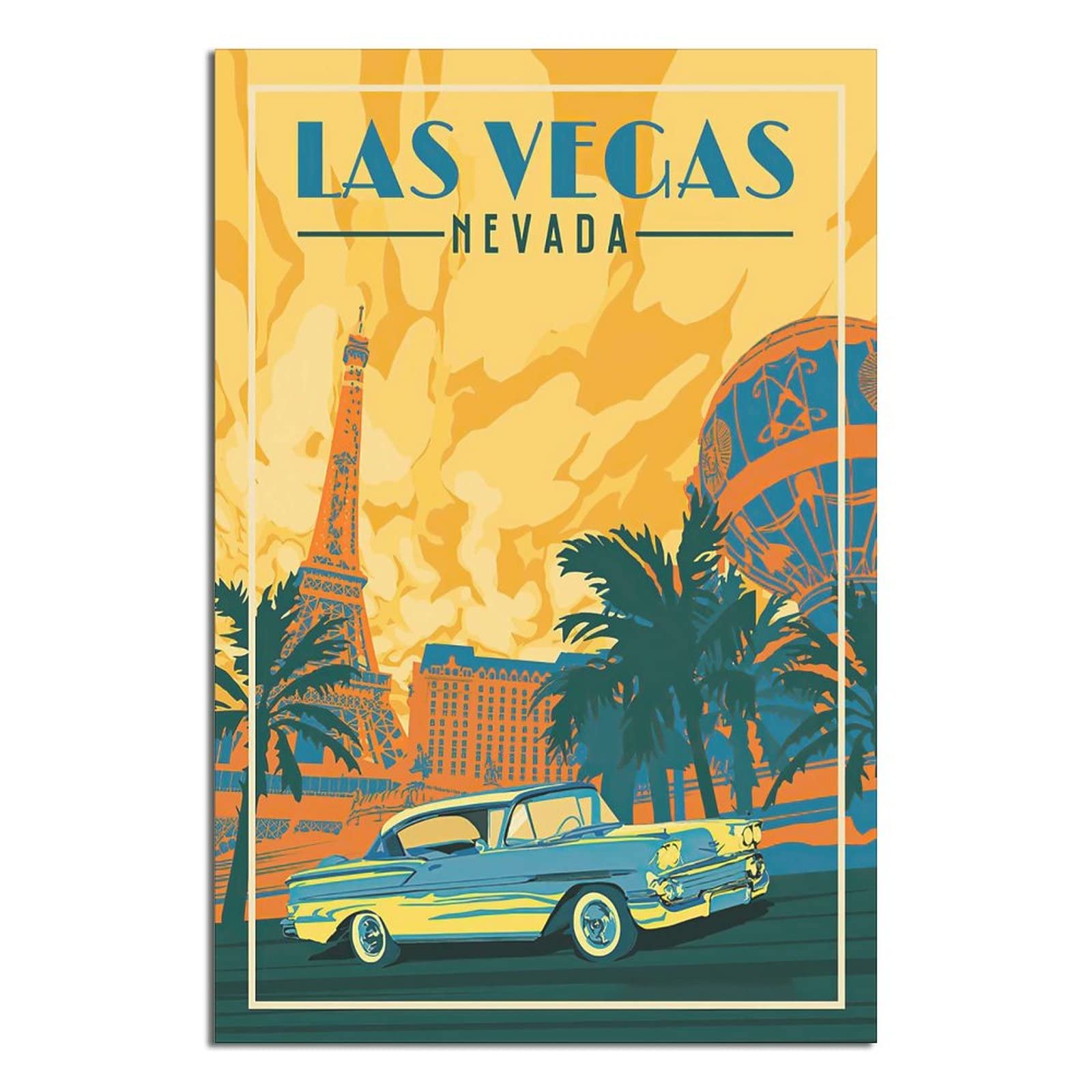 Kziwq T313 Metal Tin Sign Las Vegas Nevada Tin Sign Travel Vintage Art Wall Decoration Sign Home Kitchen Bar Patio Cave Funny Decoration 15X30cm