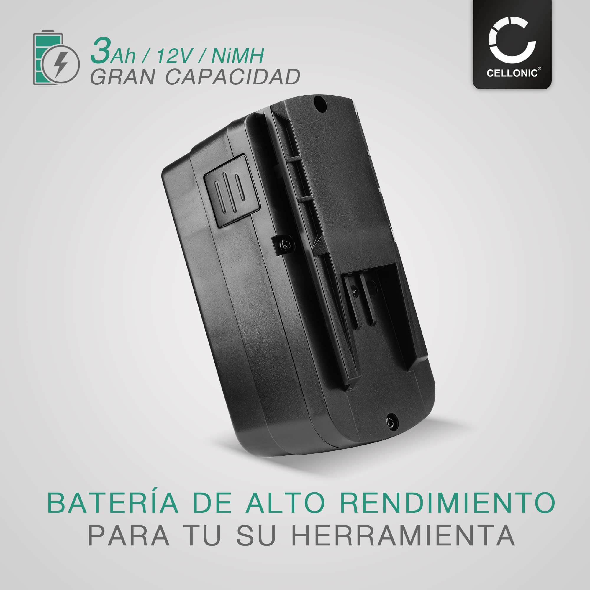 CELLONIC 1x Batería Compatible con FESTOOL 497019, 398338, 564247 | 1x, (3000mAh-12V-NiMH), Herramienta Batería, para FESTOOL 498336, 498338, C12LI, T12 3, BPS12C, TDK 12, BPS 12 C