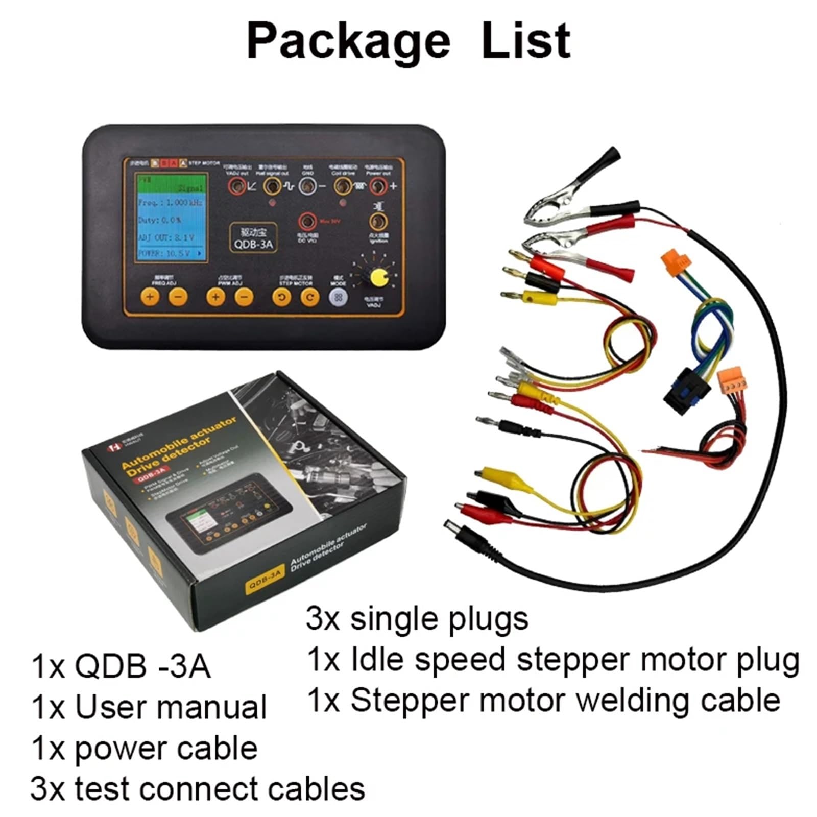 2A 3A 12~24V Ignition Coil Test Injector Tester Automobile Actuator Fault Detector Stepper Motor Instrument Diagnostic Tools