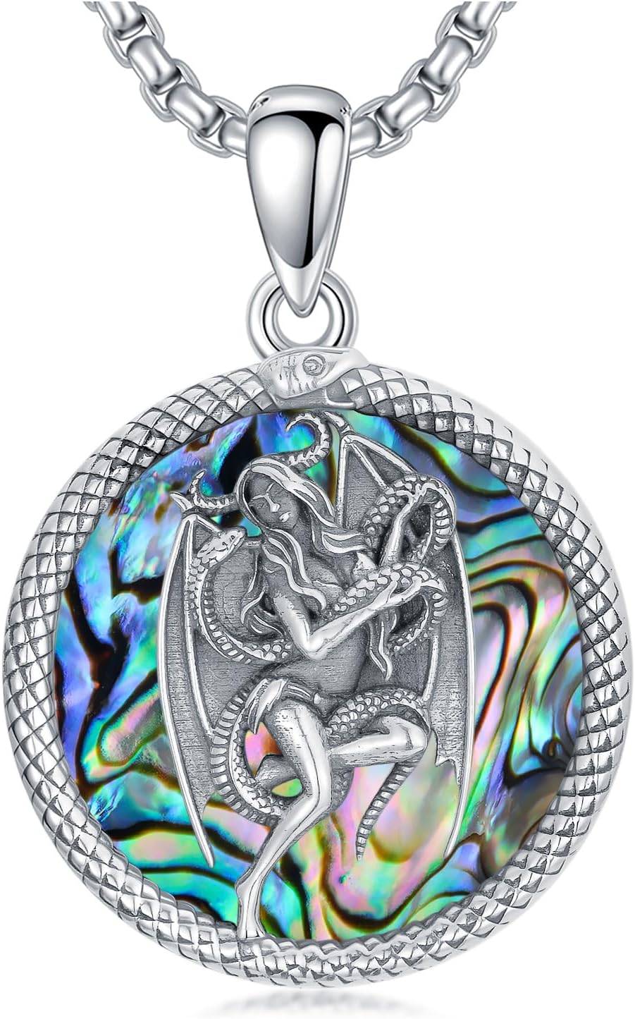 Witch Necklace 925 Sterling Silver Triple Moon Goddess/Tetragrammaton/Lilith/Hecate Necklace Pagan Wiccan Amulet Energy Gifts Witchy Jewelry for Women Men