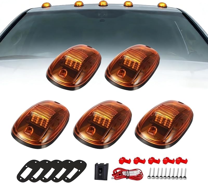 Luzes de posição superiores para teto KOMAS com 24 LEDs âmbar para Dodge Ram 1500 a 5500 – Kit com 5