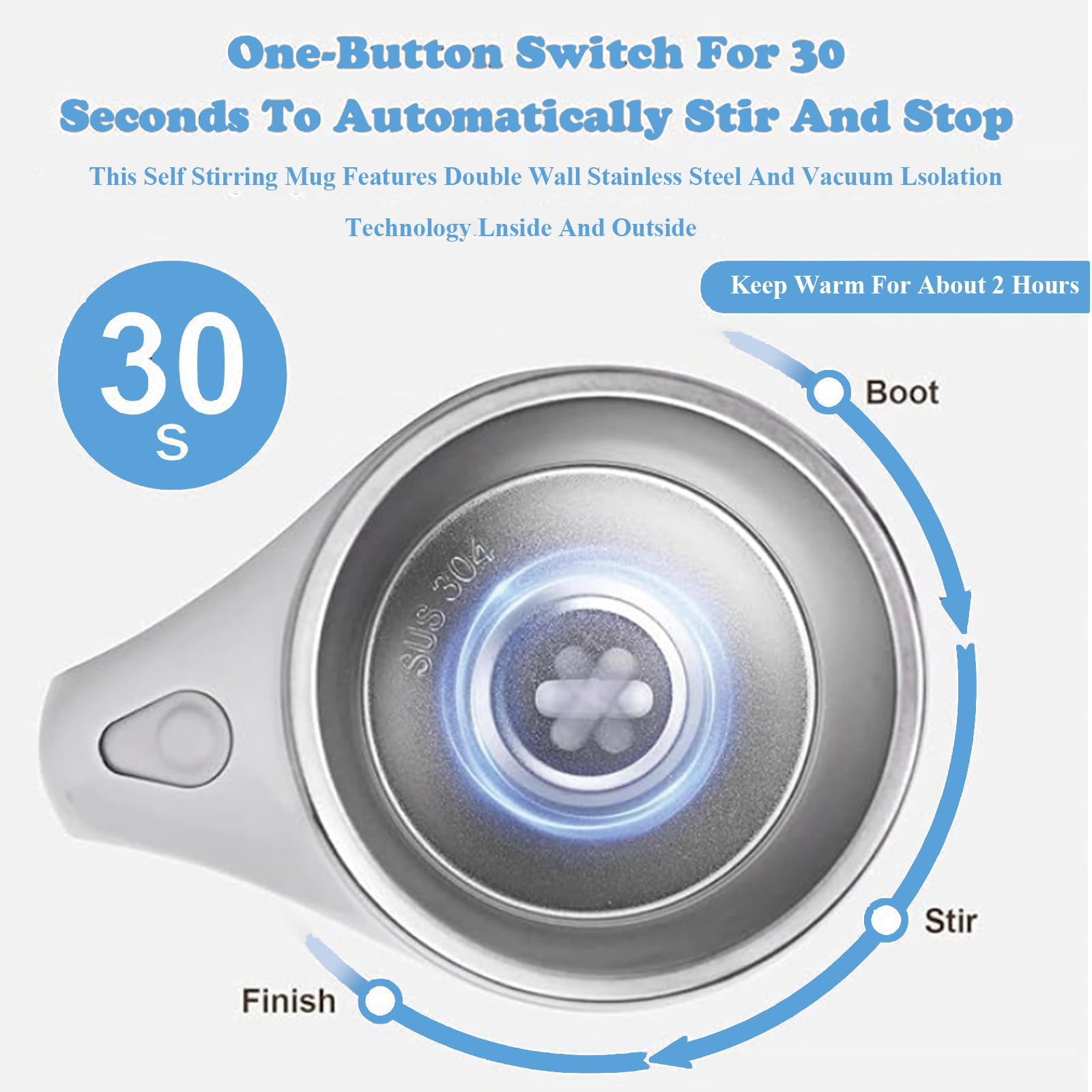 Automatic Magnetic Stirring Coffee Mug, Self Stirring Coffee Mug, Rechargeable Automatic Stirring Coffee Mug Office, Electric High Speed Mixing Cup Household for Coffee Milk Tea