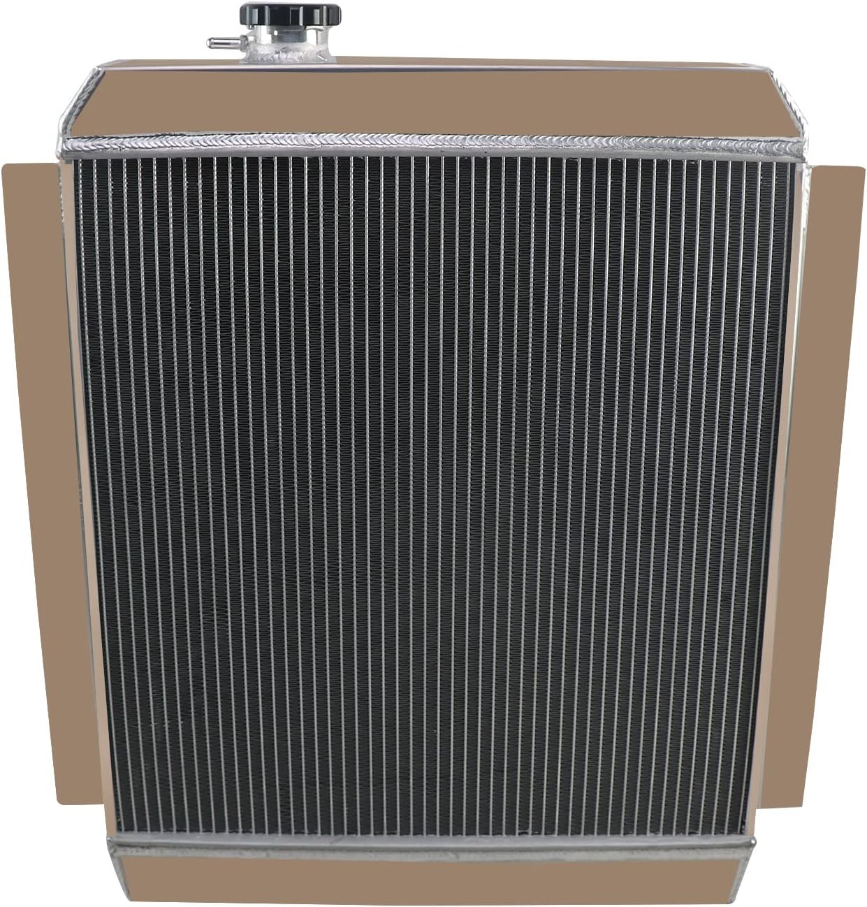 4 Row Core All Aluminum Radiator for Chevy Truck 3100 3600 3700 3800 3900 L6 1947-1954 47 48 49 50 51 52 53 54, with Fan Shroud