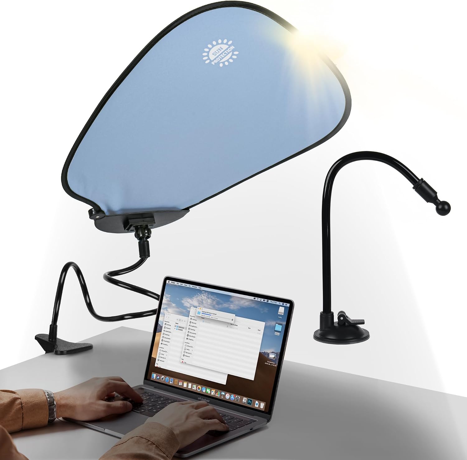 Adjustable Office Cubicle Shade,Portable Desk Leaf Shade for Cubicle to Block Light, Small Cubicle Light Blocker,to Block Overhead Light,Clip On Laptop Sun Shade,Desk Accessories for Privacy