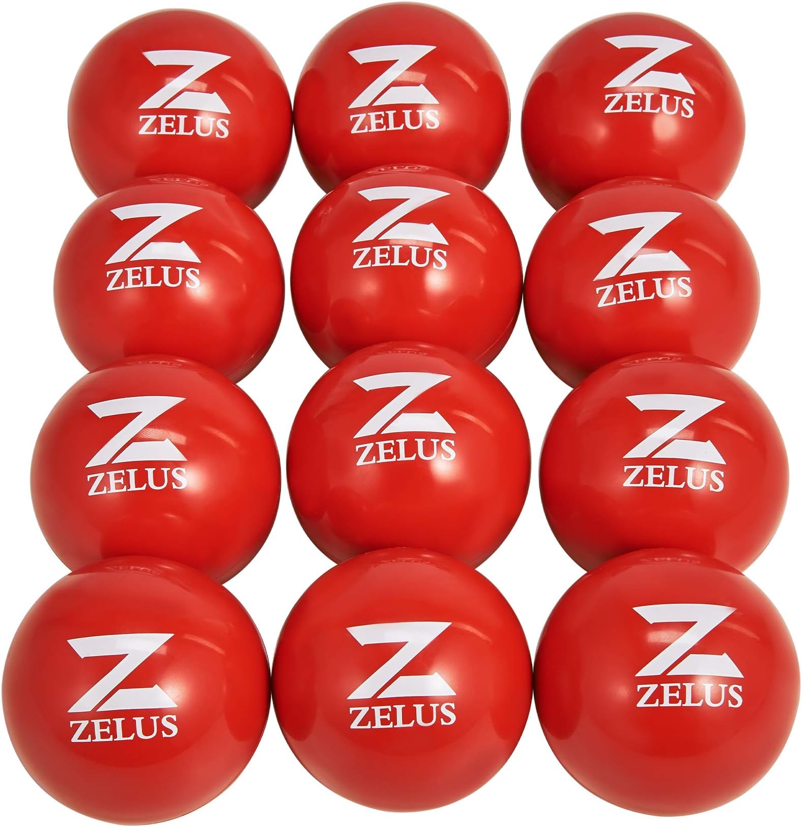 ZELUS 1-Pound Training Balls for Softball and Baseball Practice | 3-Inch 1 lb Weight Ball | Weighted Ball for Exercise | Baseball Accessory for Strength Hitting Batting Pitching Improvement, Set of 12