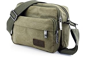 TM Men Vintage Crossbody Canvas Messenger Shoulder Bag Hiking Military Travel Satchel