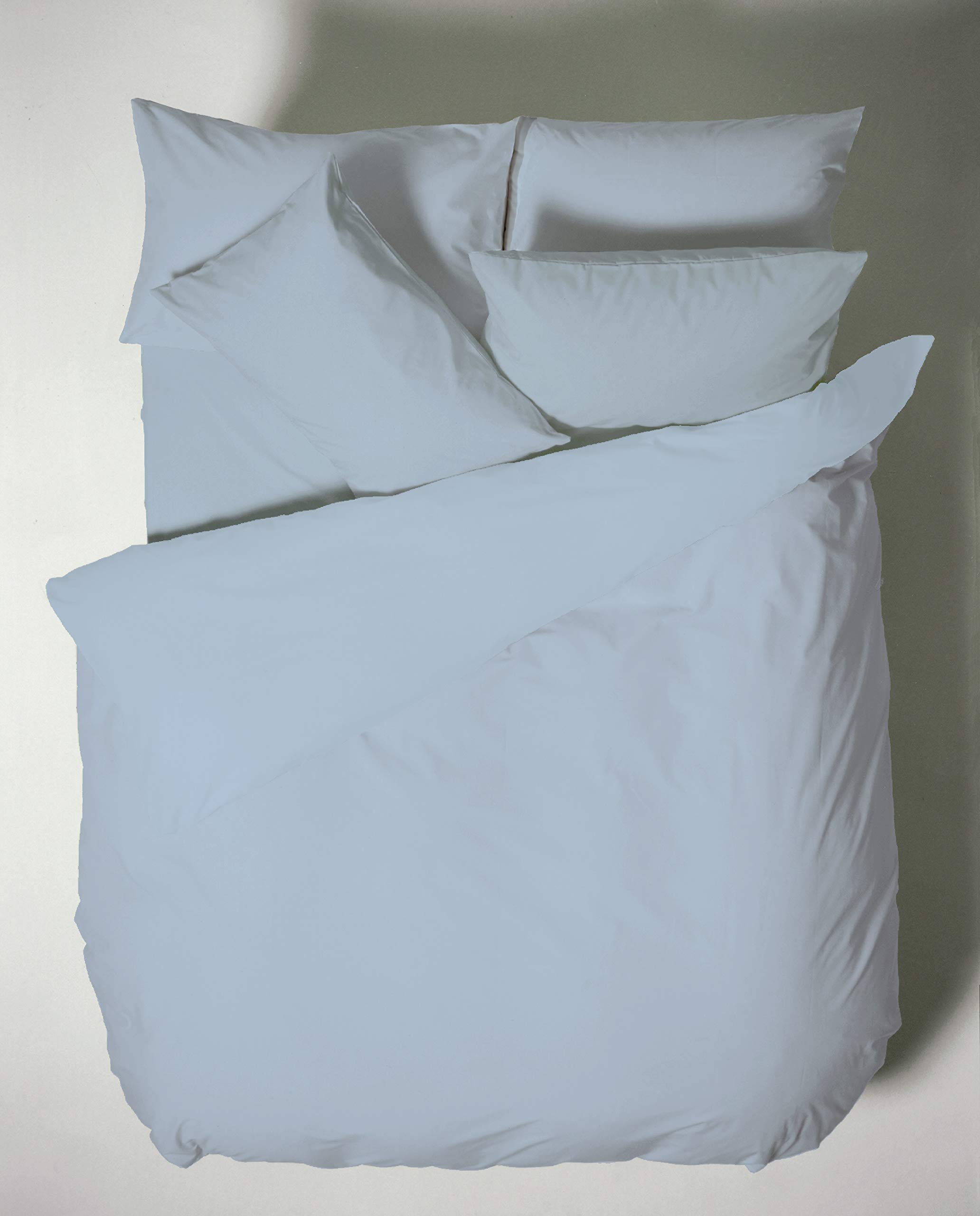Bianca Plain Dyed Blue Juego Sábanas Cama de 150 cm 100% Algodón Percale