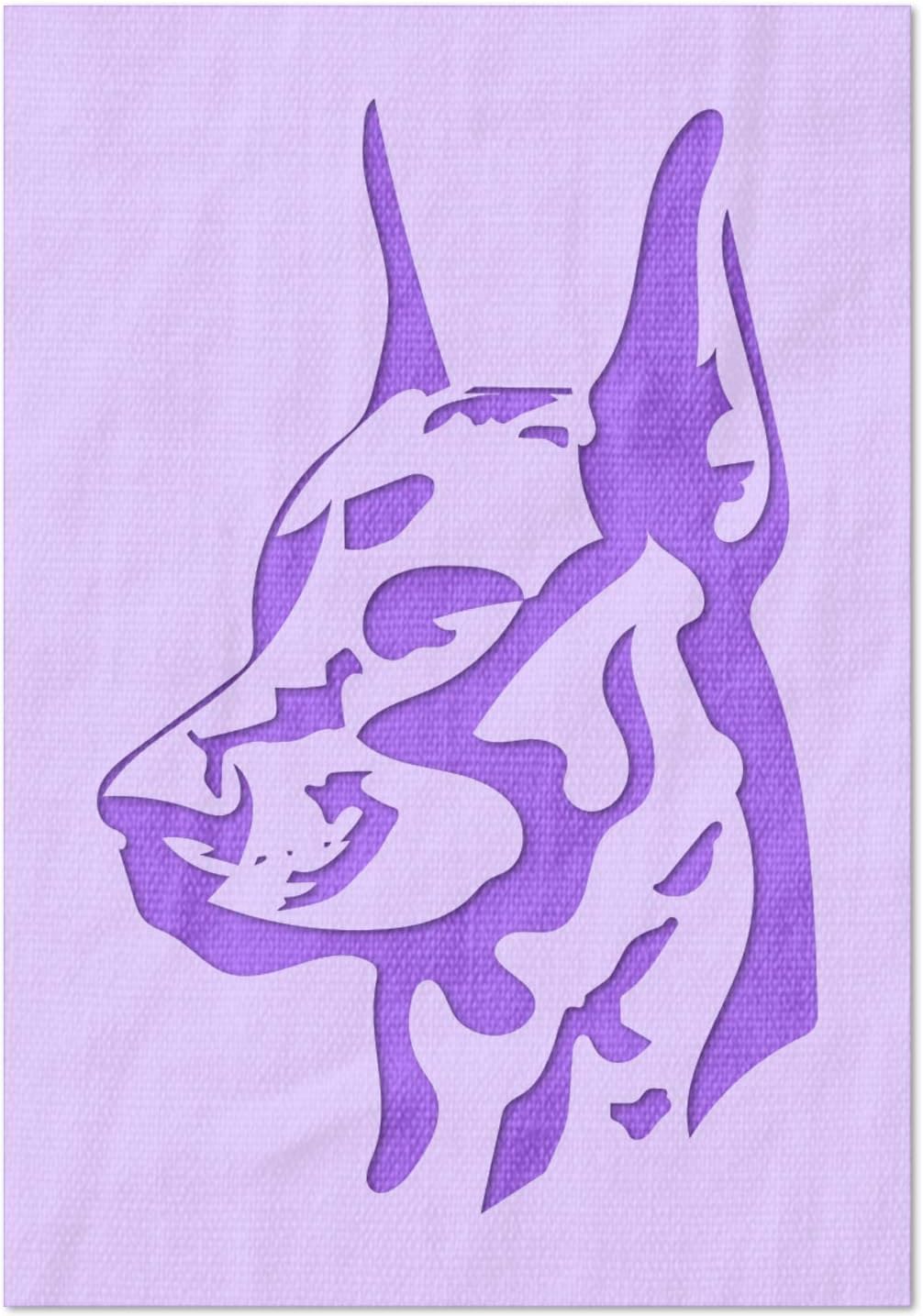 Stencil Stop Doberman Dog Stencil - Reusable for DIY Projects, Painting, Drawing, Crafts - 14 Mil Mylar Plastic (7.75 x 12 inches)