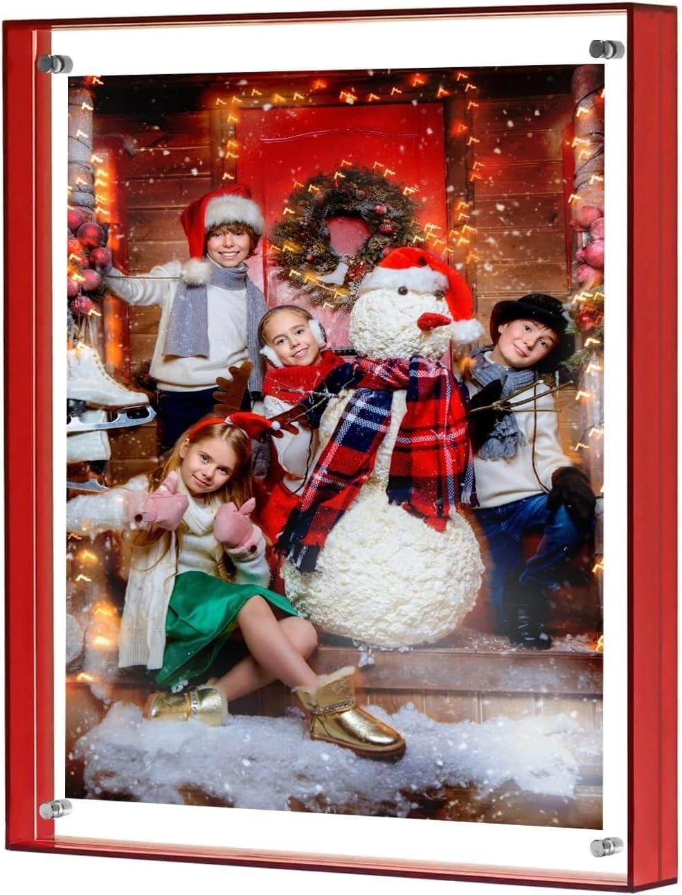 Rivermedia Red A4 Acrylic Picture Frame Photo Sleek Table Top Display 8.3 X 11.7 Inches (21 X 29.7 Cm)