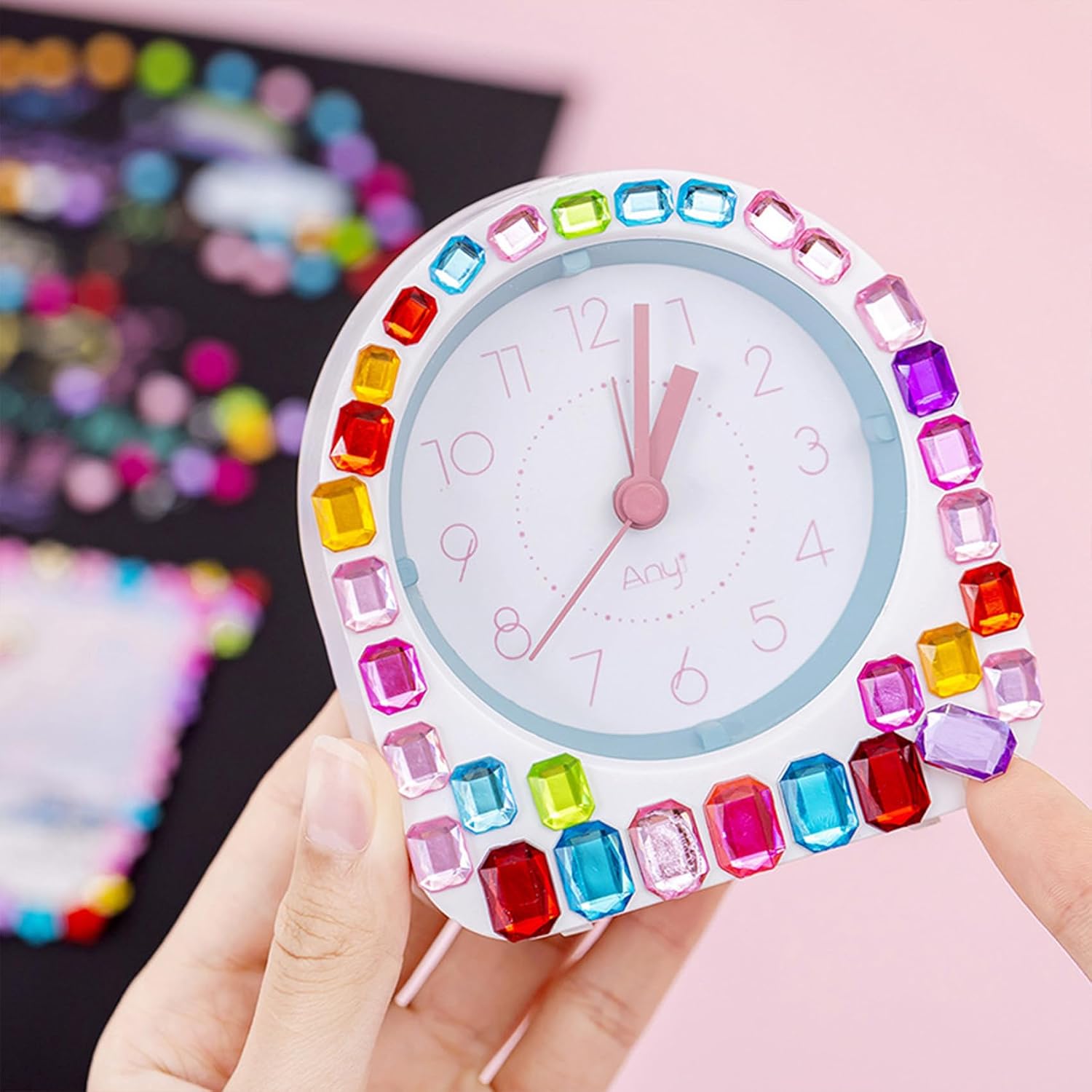 BoAn 3800 Pcs Gems Stickers for Kids Crafts, 12 Sheets Self Adhesive Gems for Crafting, DIY Decoration Bling Rhinestones Jewel Stickers, Stick on Gems, Muti Colors Shapes