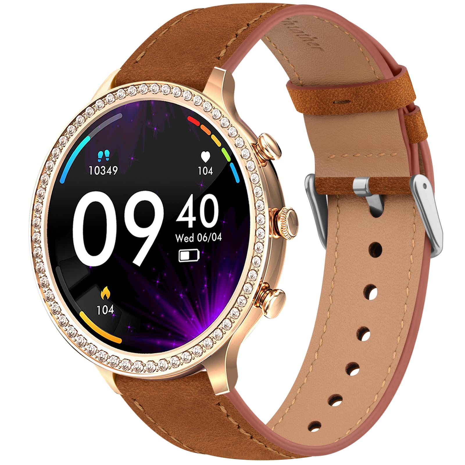 Meliya 18mm Bands Compatible with Garmin Venu 3S / Vivoactive 4S / Venu 2S / Vivomove 3S Watch Band Women Men, Genuine Leather Replacement Straps for