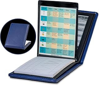 Waiter Wallet Deluxe (Blue) Server Book Organizer with Clear Pocket Insert for Waiters and Waitresses | Includes Restaurant Guest Order Pad | Medium Size fits Apron Pockets | 4.75" x 6.75"