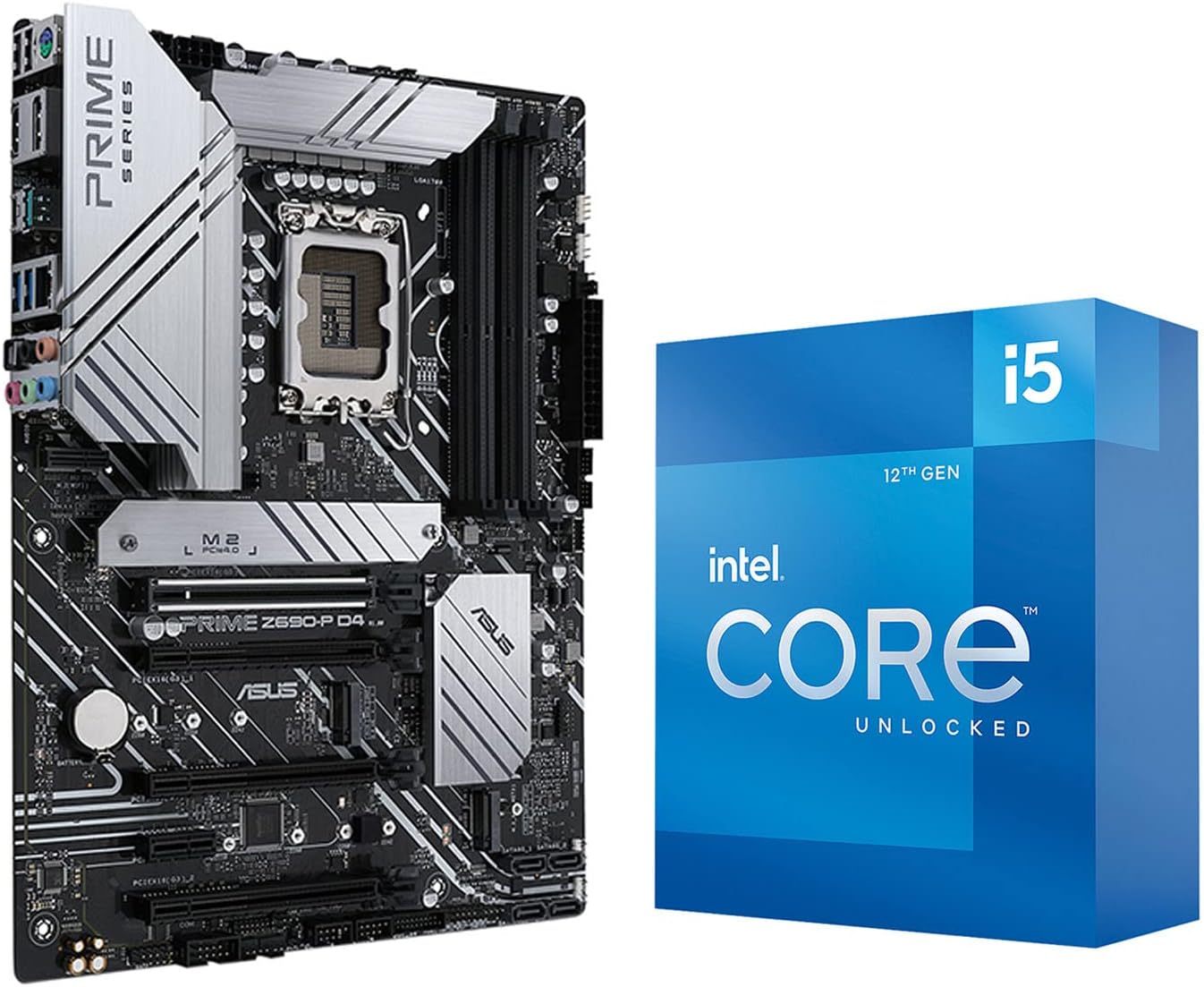 INLAND Micro Center Intel Core i5-12600K 12th Gen 10-Core 3.7 GHz LGA 1700 125W Intel UHD Graphics 770 Desktop Processor with ASUS Prime Z690-P D4 LGA 1700 Intel 12th Gen ATX Motherboard