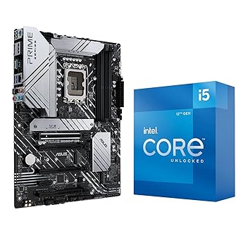 Intel Core i5-12600K 12th Gen 10-Core 3.7 GHz LGA 1700 125W Intel UHD Graphics 770 Desktop Processor with ASUS Prime Z690-P D4 LGA 1700 Intel 12th Gen ATX Motherboard Motherboard
