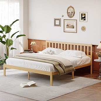 Mellow Marley 14 Inch Solid Wood Platform Bed with Paneled Headboard, Ebony Black, King