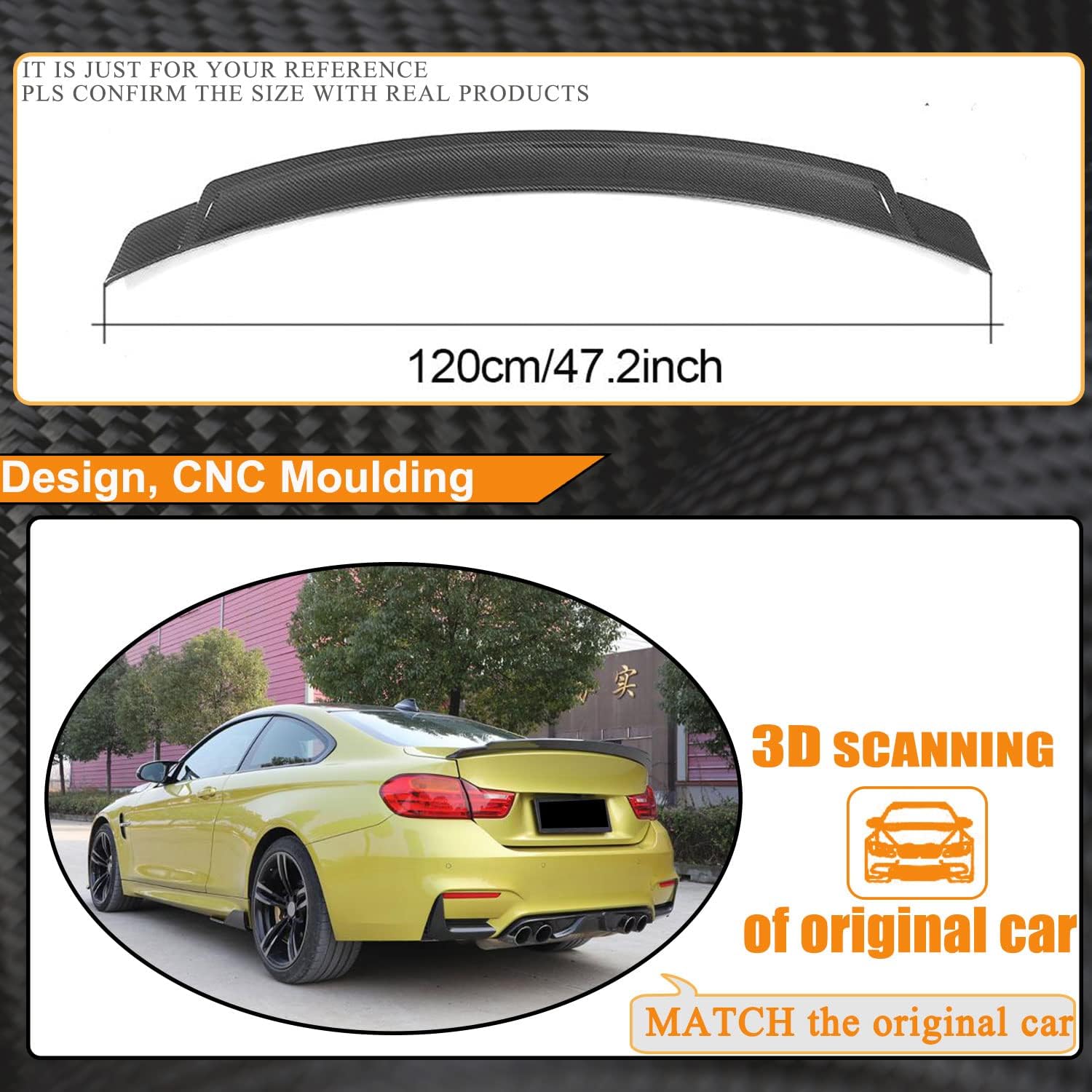 Carbon Fiber Rear Trunk Spoiler for BMW 4 Series F82 M4 2014-2017 Coupe 2-Door Rear Boot Highkick Wing Lip Facotry Outlet
