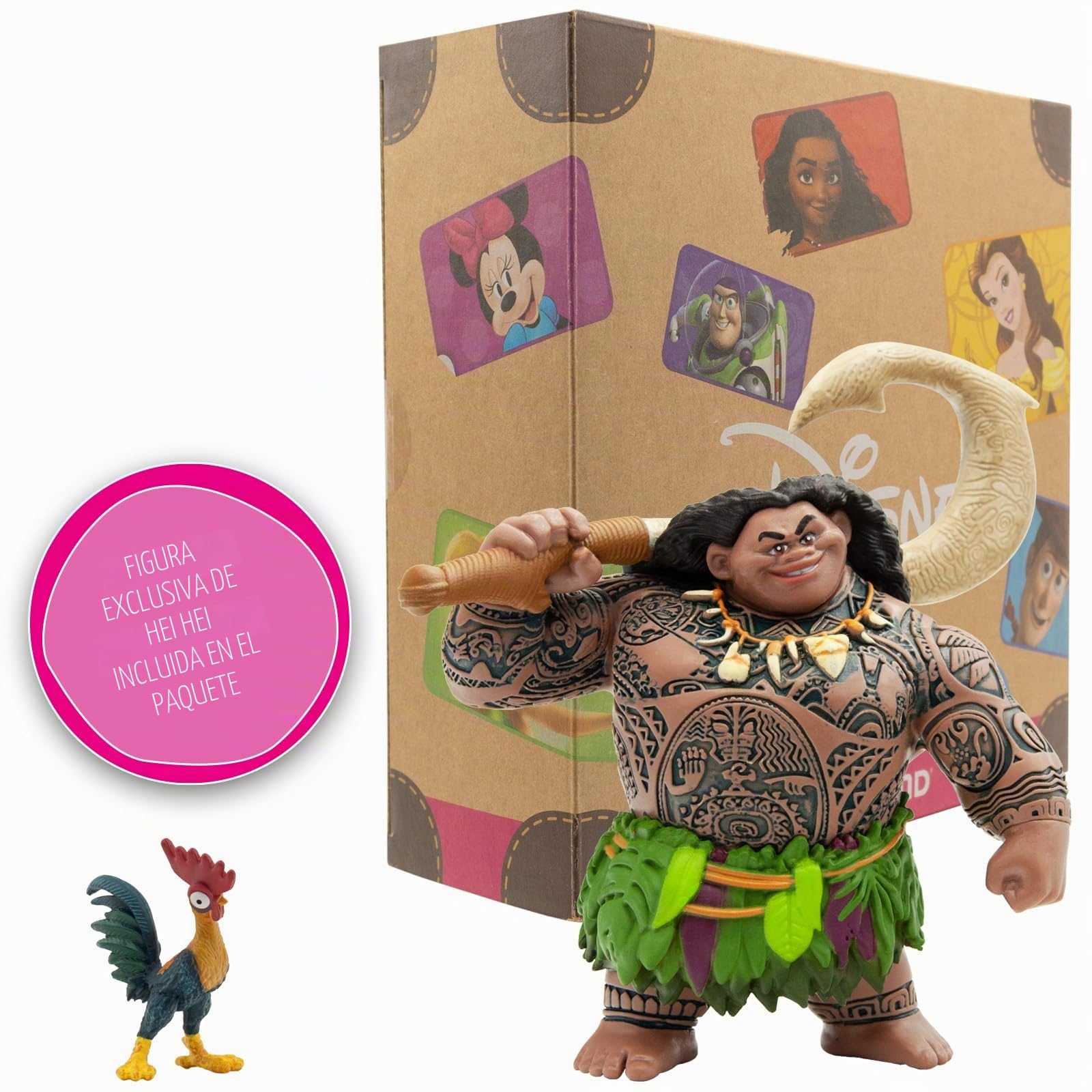 Bullyland 13261 - Walt Disney Vaiana play figure set con Vaiana, semidios Maui, cerdo Pua & Heihei, fiel al detalle, ideal como figura de tarta y regalo para niños