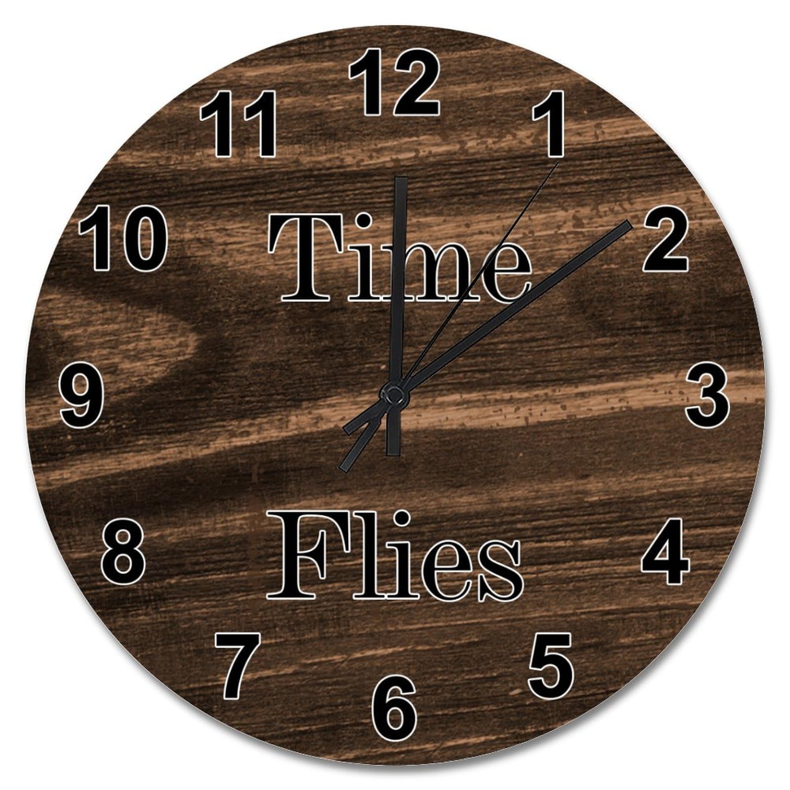 Horloge murale silencieuse en bois de pin 38,1 cm sans tic-tac pour chambre