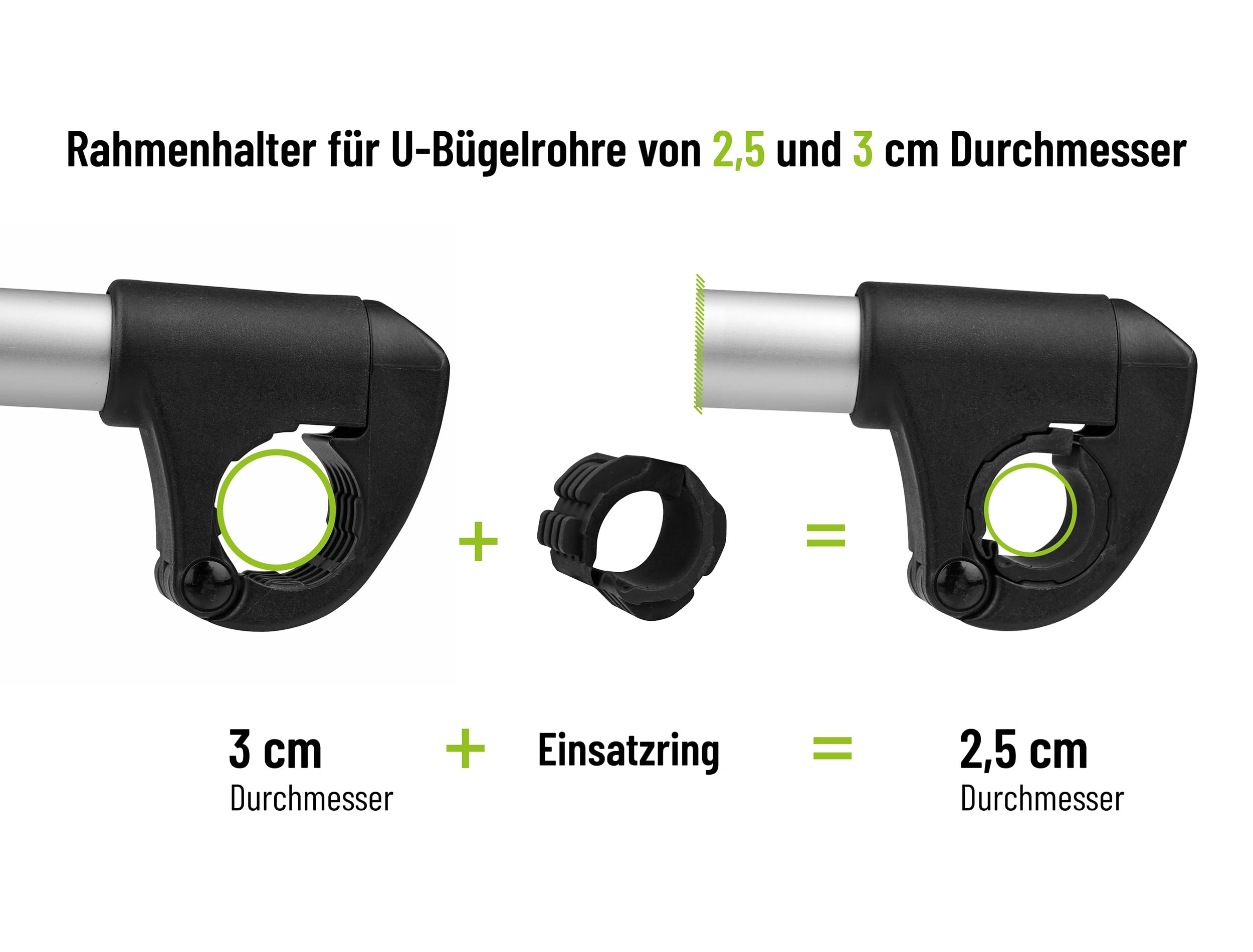 EUFAB 11247 Verstellbarer Strap-Rahmenhalter 27cm, Schwarz/Silber