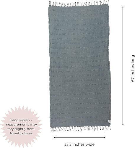 Miniatura 9 de InfuseZen Toalla turca lavada a la piedra, toalla de baño fina y absorbente, toalla de playa para piscina, toallas grandes de algodón lavado a la