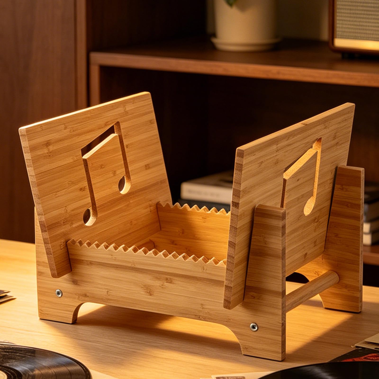 NUOBESTY Mobile Porta Dischi in Legno per Vinili Struttura Robusta e Design Classico per Soggiorno o Studio Capacità Ottimale e Facile da Spostare