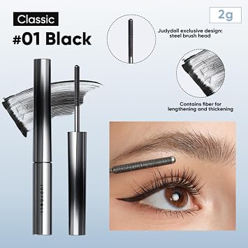 JUDYDOLL Defined lash Kit-Gentle Remover for Waterproof Eye Makeup | #01BLACK IRON MASCARA + Mascara Remover