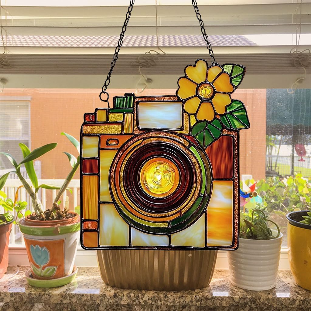 Vintage Retro Camera Acrylic Suncatcher image 4