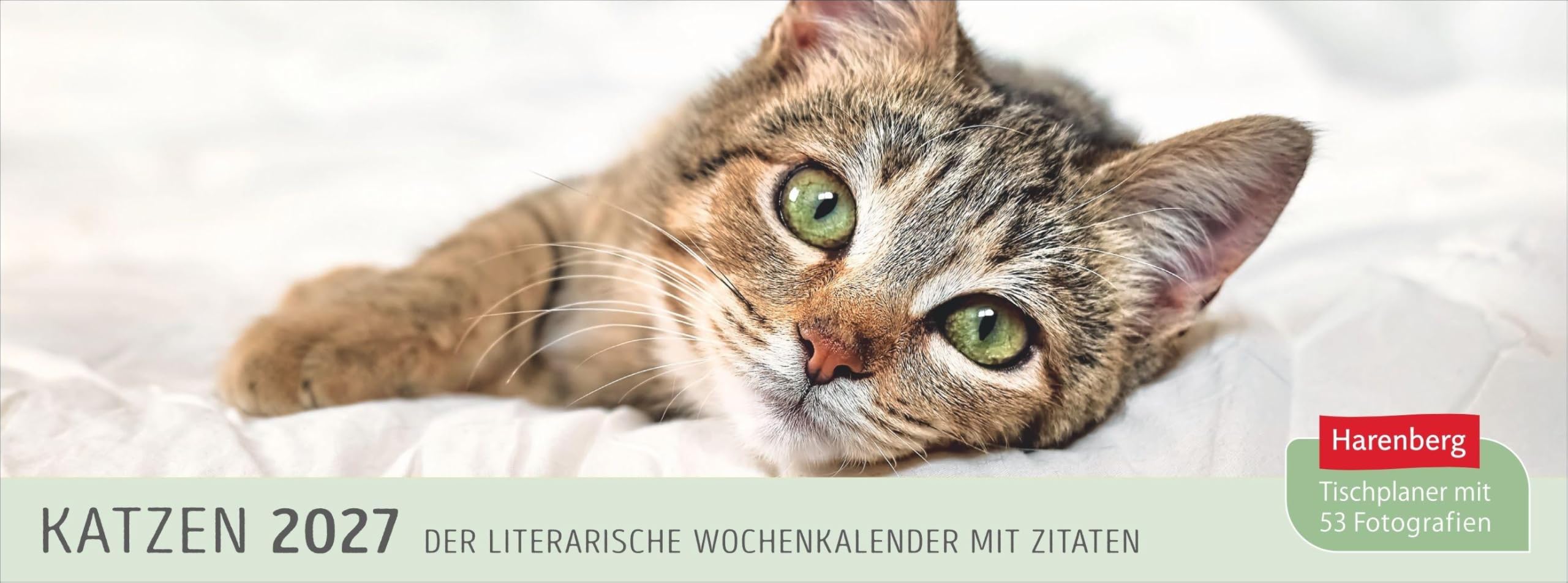 Katzen Premium-Tischplaner 2027 - Der literarische Wochenkalender mit Zitaten: Tischkalender zum Aufstellen mit schönen Katzenfotos. Organisationshilfe mit viel Platz für Eintragungen