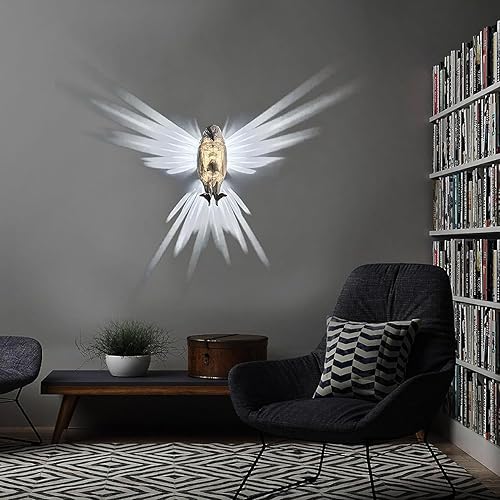 Miniatura 3 de Aplique de pared con águila 3D, lámpara de pared LED de resina, estatua de animal, luz de pared de búho nocturno, luz de pared de águila calva, luz