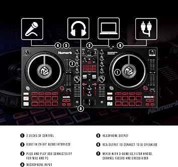 Complete DJ Equipment Package - Numark Mixtrack Pro FX 2 Deck DJ Controller For Serato DJ and M-Audio BX3 3.5 Inch DJ Speakers