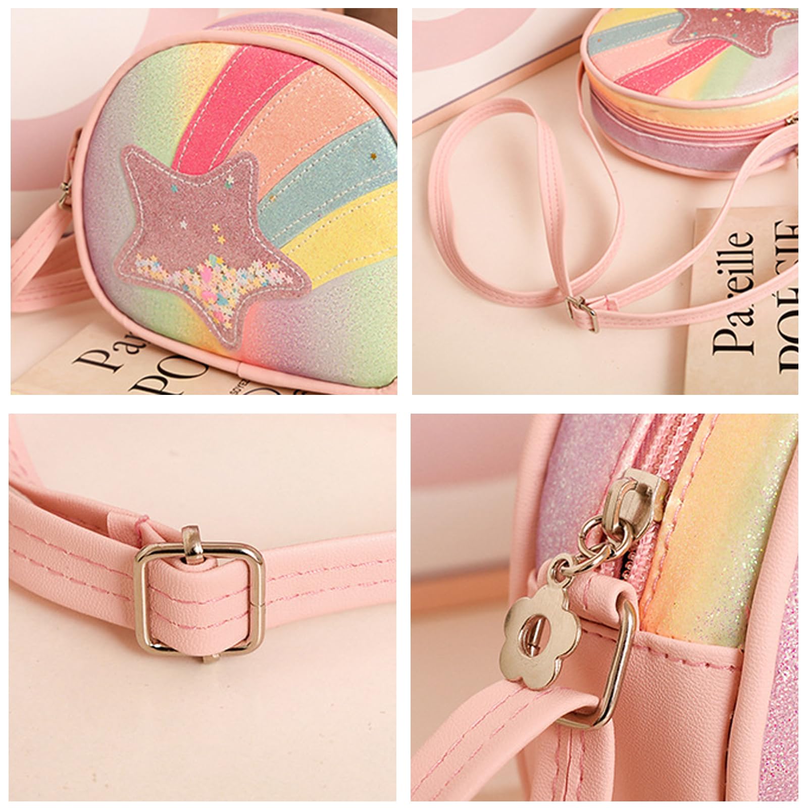 Dziecięca torba na ramię dla dziewczynek, małe torebki, torebki dziecięce, torebka dla dziewczynki z regulowanym paskiem na ramię, słodka torba crossbody na ramię dla dzieci w wieku 3-10 lat