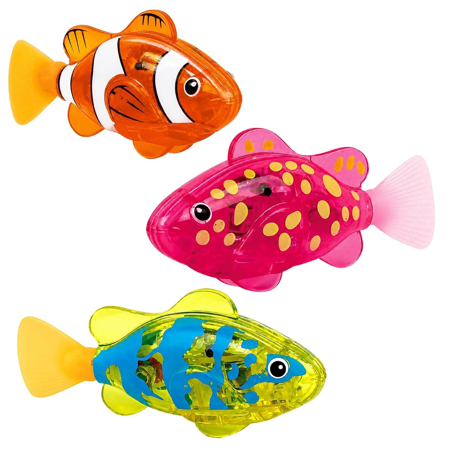 3 Pcs Robo Fish Toys, Robotic Swimming Fish Bath Toys for Cats