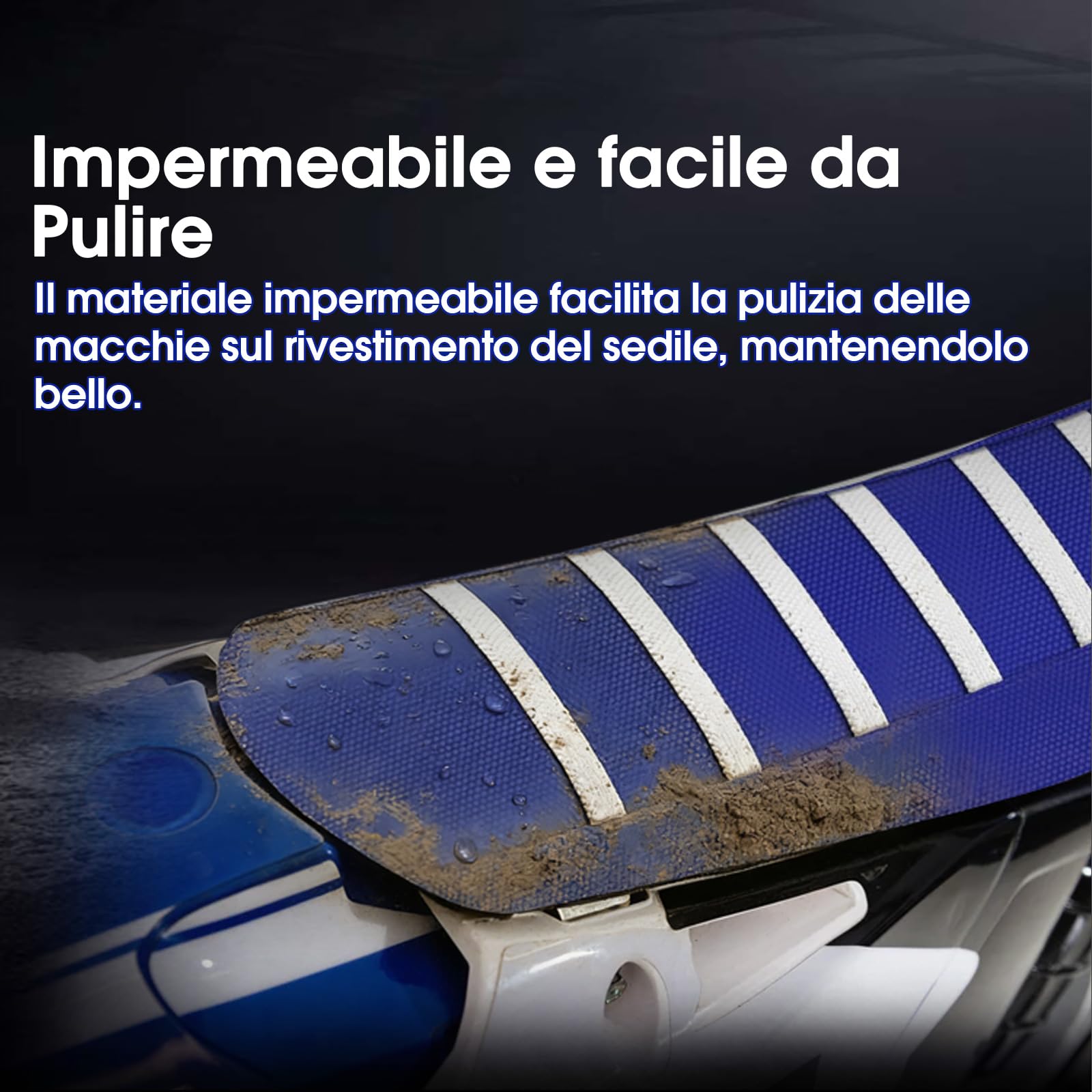 Coprisedile universale a righe bianche per dirt bike, moto, motocross, enduro
