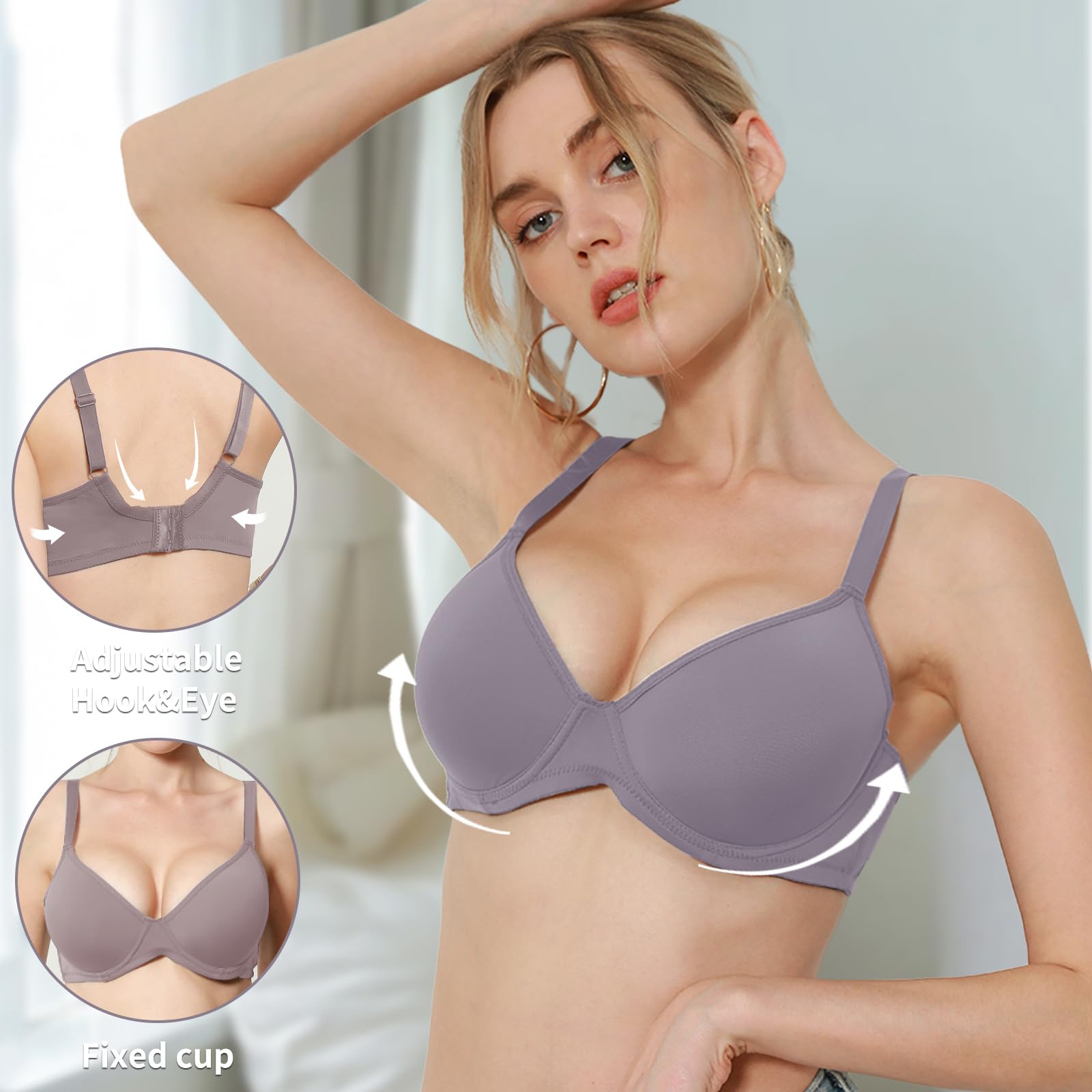 Confezione da 6 reggiseni da donna reggiseno push up per donne comodi reggiseni per tutti i giorni lingerie