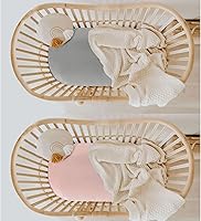 Vista 2 de SiinvdaBZX 2 piezas de sábanas de cuna satinadas para cabello de bebé, sábanas ajustadas de cuna sedosas y suaves para colchón de cuna de reloj