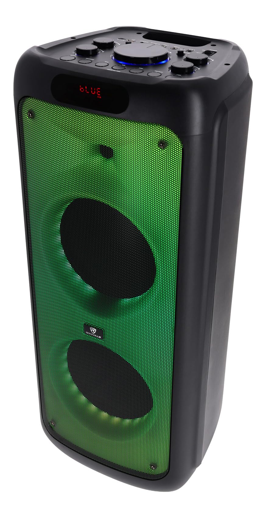 Rockville BASS PARTY 10 Dual 10" Portable Bluetooth Party Speaker – 400W RMS, LED Lights, 12-Hour Battery, Karaoke Ready