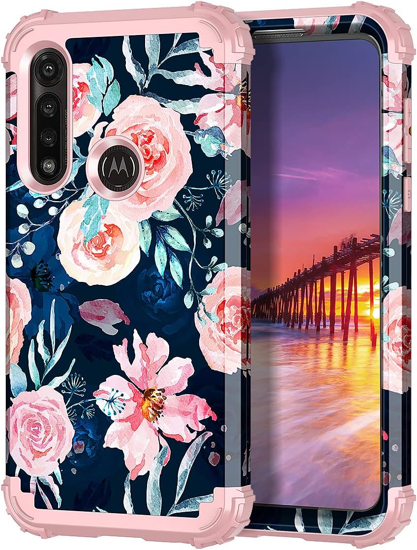 Hekodonk for Moto G Power 2020 Case, Heavy Duty Shockproof Protection Hard Plastic+Silicone Rubber Hybrid Protective Case for Motorola G Power 2020 Navy Blue