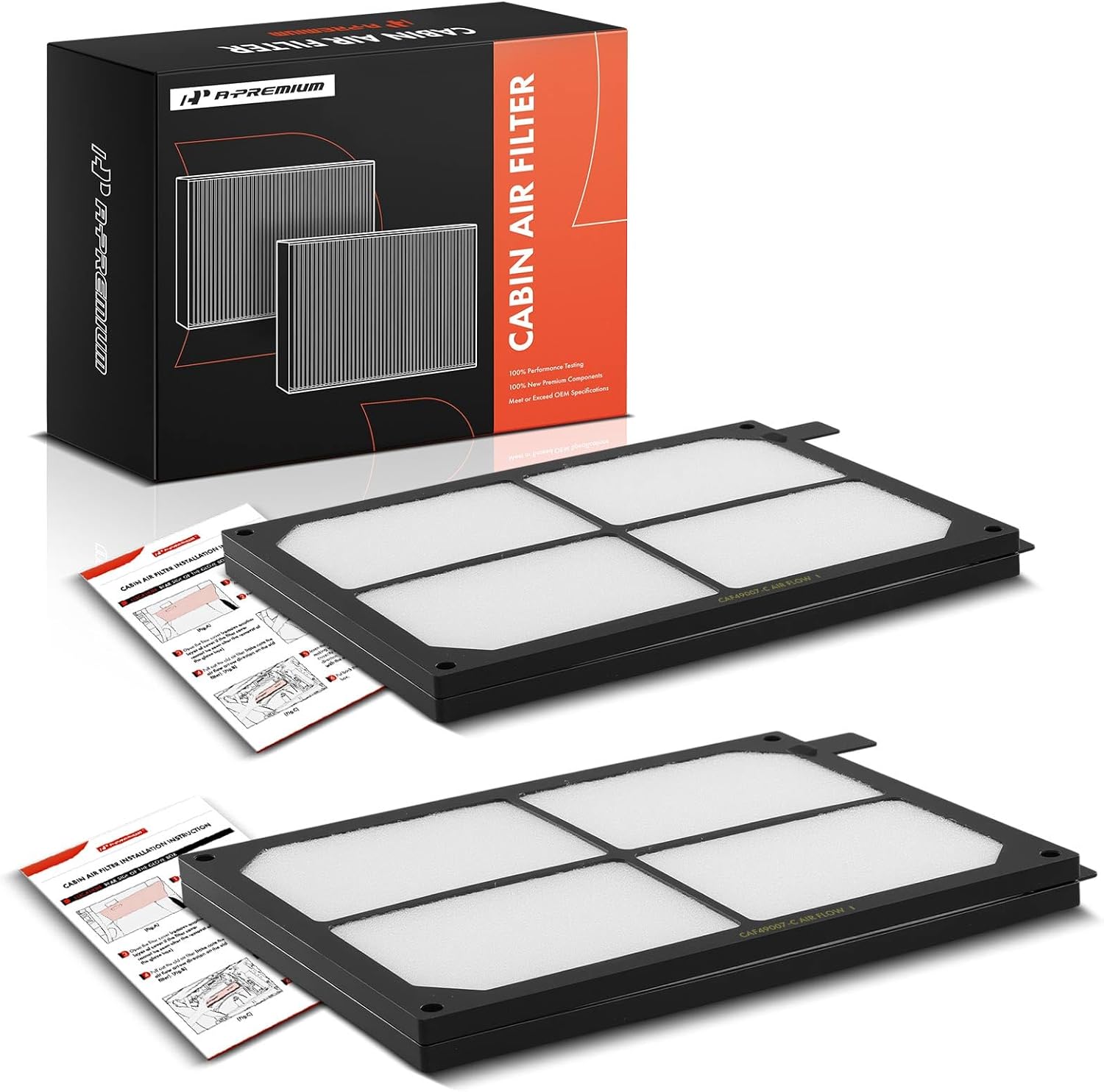 A-Premium 2-PC Cabin Air Filter Compatible with Peterbilt 320 2003-2007, 325 2008-2013, 330 2004-2005 2007-2013 2017-2020, 335/340/357/365/367/378/379/384/385/386/388/389