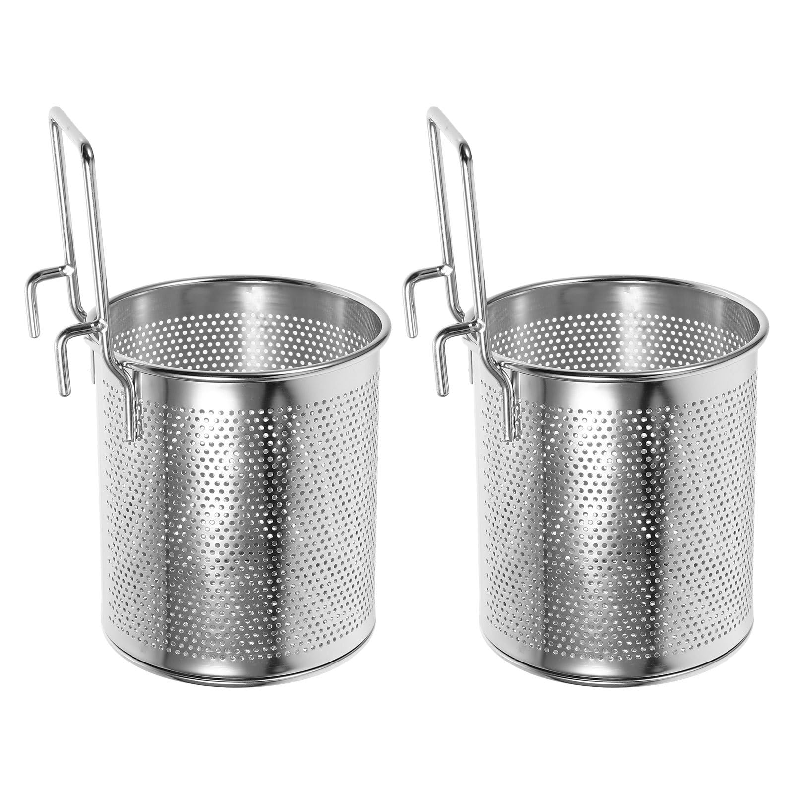 Cestello con Gancio Salvaspazio 2 Pezzi in Acciaio Inossidabile per Cottura Pasta e Noodles Filtro a Rete per Bollitura e Cucina