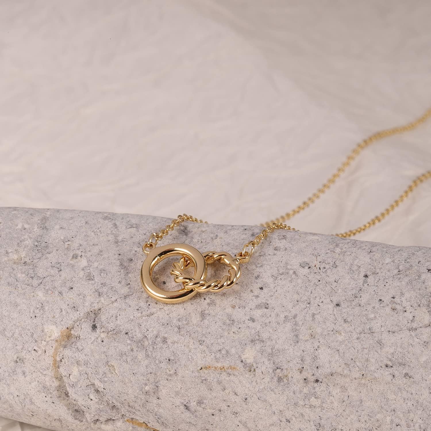 Gold Necklace for Women- 14K Gold Plated Dainty Cross Flower Bow Italian Horn Animal Boot Sea Beach Necklace for Women - Image 6