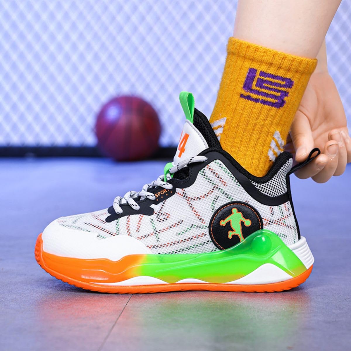 Chaussures de Basket-Ball pour Garçons et Filles - Chaussures de Sport et de Course à Pied