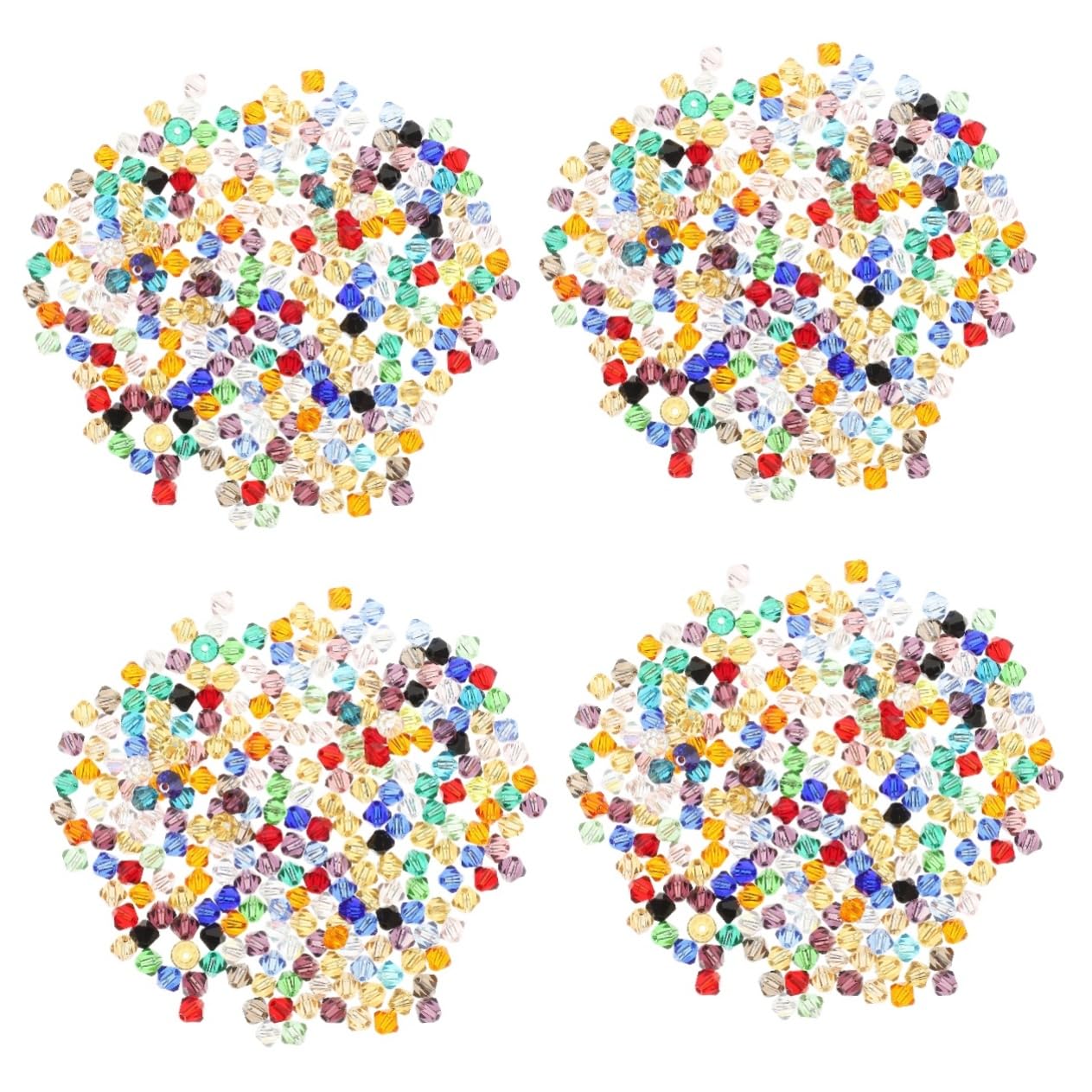 VILLCASE 4sets Cuentas Para Manualidades Perlas Redondas Verter Abalorios Sueltos Manualidades Con Abalorios Cuentas Pequeñas Para Hacer Pulseras Para Hacer Pulseras Vidrio 280pcs*4