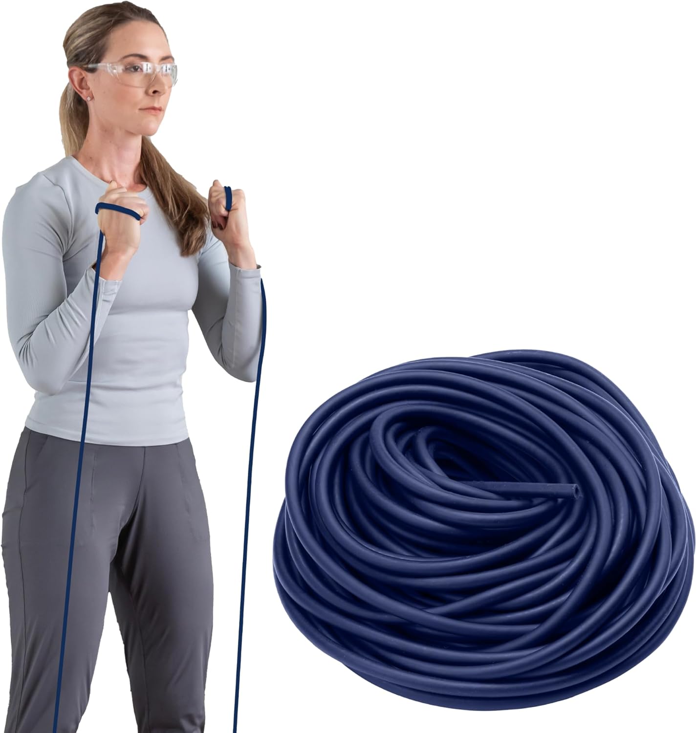 TheraBand Red Medium Resistance Tubing Level 2 - 100 ft Roll, Professional Latex Bands for Strength, Rehab & Full-Body Workouts