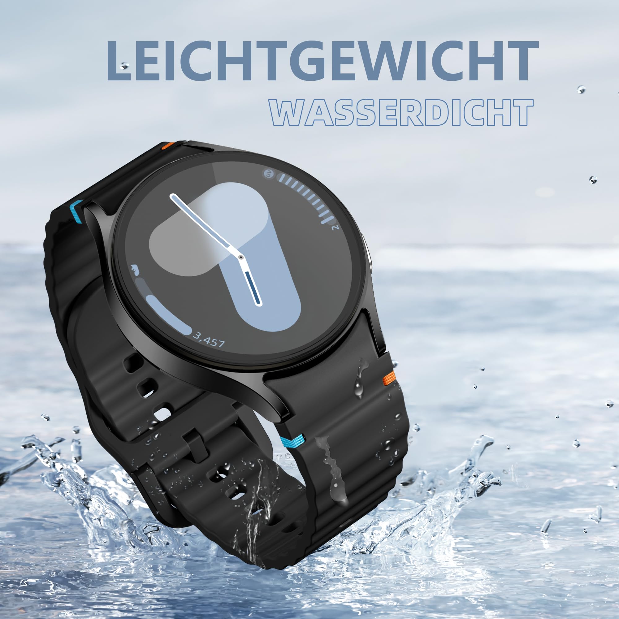 Bransoletki kompatybilne z Samsung Galaxy Watch 7 40 mm, 44 mm - ulepszony, bez luk, sportowy pasek silikonowy do Watch-S 6, 5, 4 FE, 20 mm do Galaxy Watch Classic/Pro