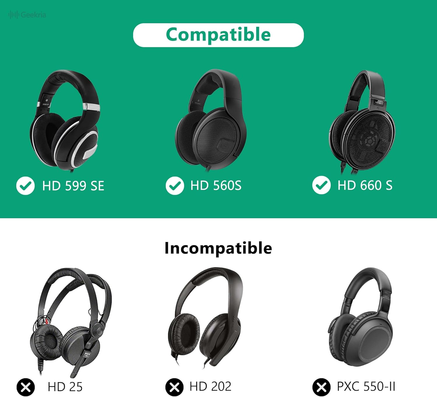 Geekria Shield Case for Large-Sized Over-Ear Headphones, Replacement Hard Shell Travel Carrying Bag with Cable Storage, Compatible with Sennheiser HD 560S, HD 599 SE, HD 660 S (Dark Grey) - Image 6