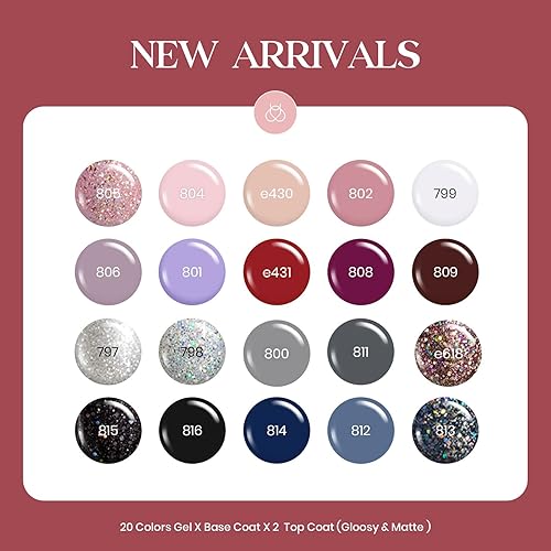 Miniatura 2 de Beetles - Juego de 23 esmaltes de uñas de gel, colección Atmosphere Intimate Atmosphere pastel, rosa, burdeos, rojo, juego de esmalte de gel azul y