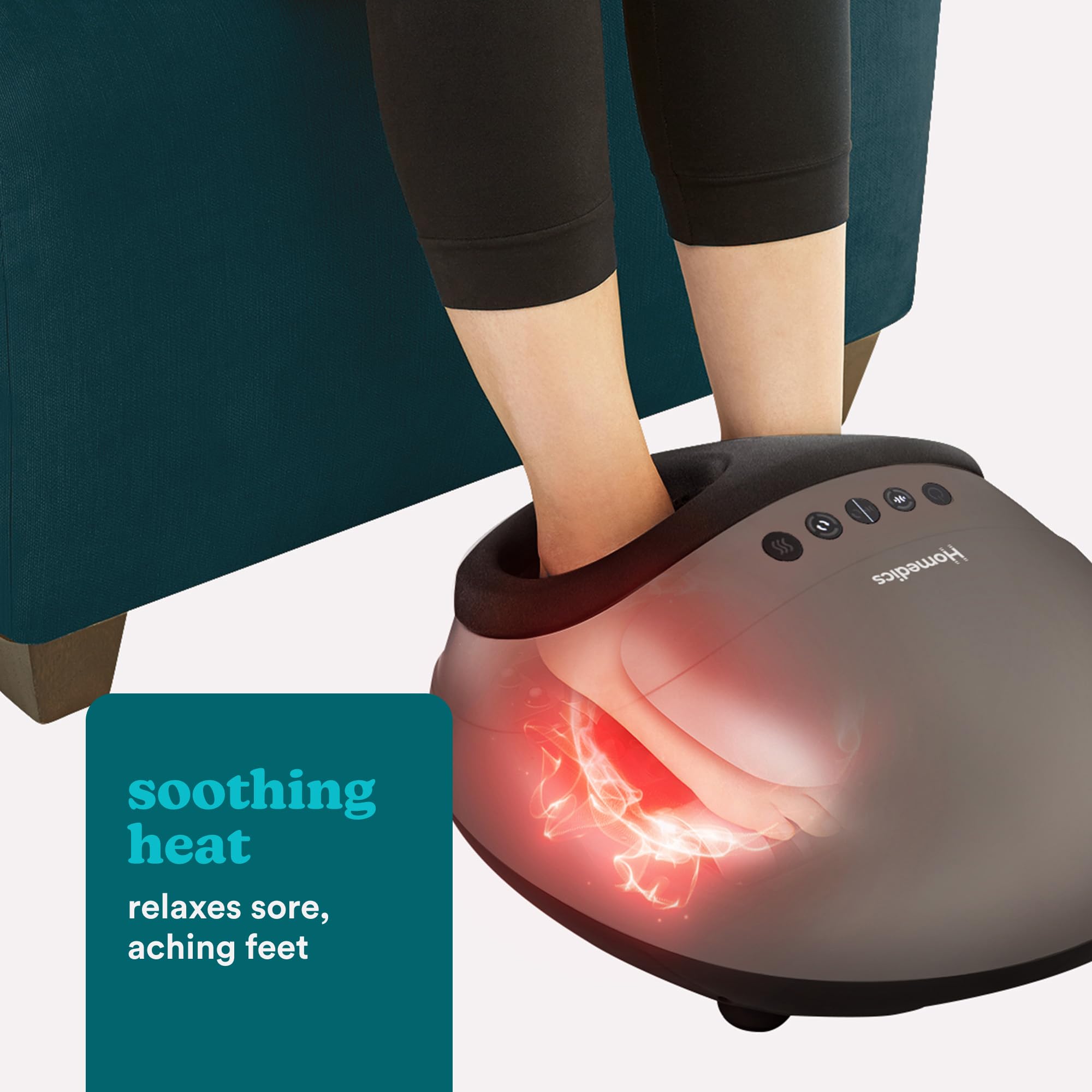 HoMedics Shiatsu Air Pro masażer do stóp – elektryczny masażer do stóp z kompresją powietrza, opcjonalnym ciepłem i głębokim masażem Shiatsu, prezent dla kobiet i osób starszych